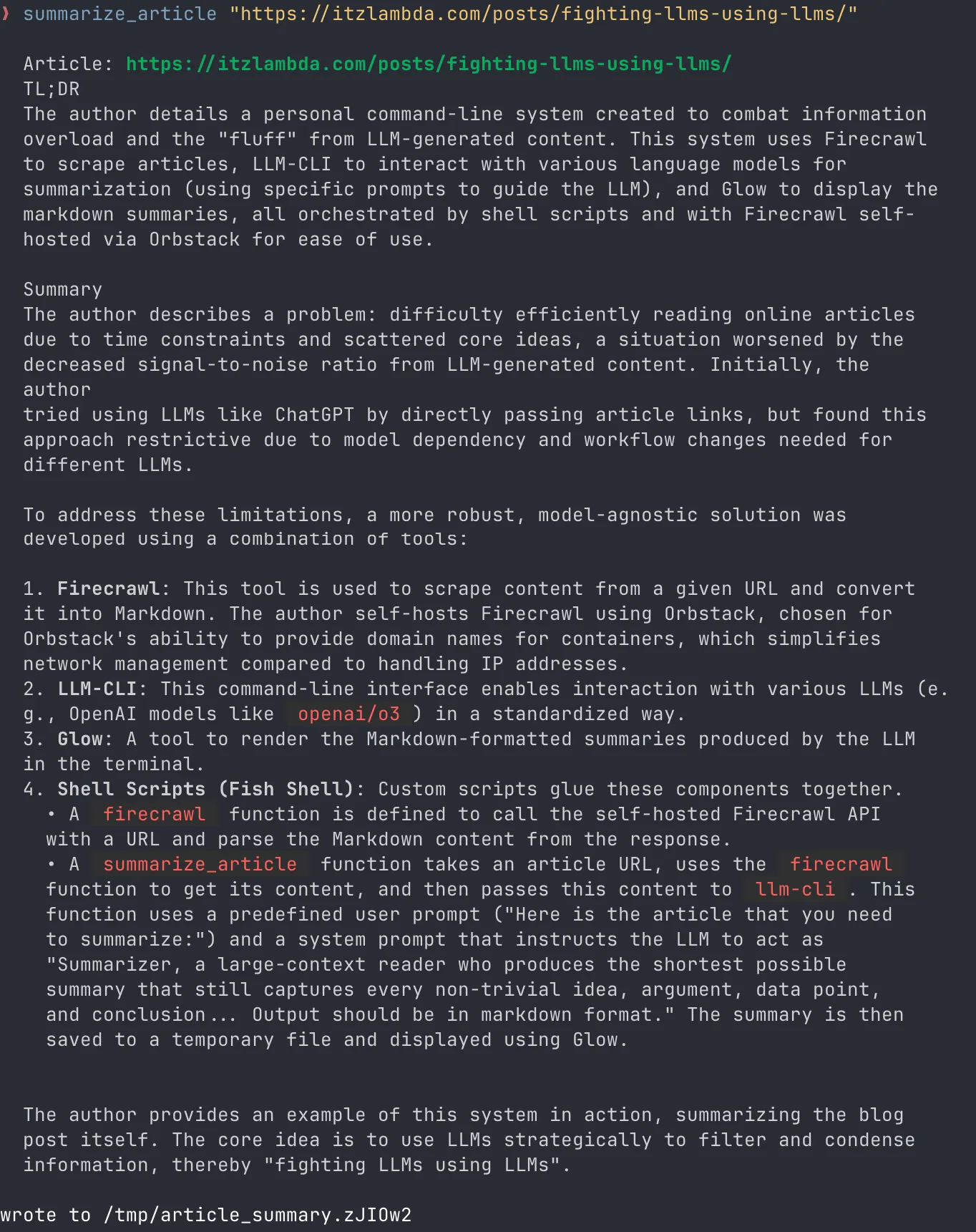summarizing this article